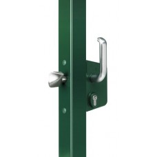 Liugvärava lukk 40 mm raamile, RAL9005 metallkorpus, tugevdatud alumiiniumist käepide